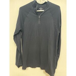 Fabletics Mens Quarter Zip Pullover Long Sleeve Black Athletic Top Size M